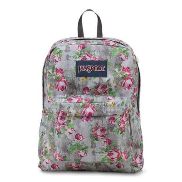 jansport grey floral backpack
