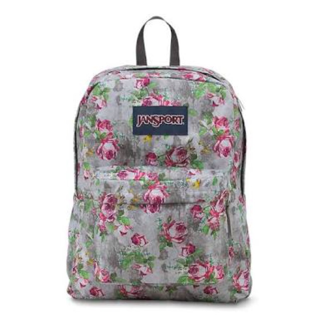 jansport gray floral backpack