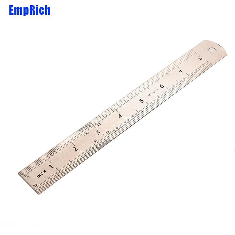 [EmpRich] Ch 20Cm Metal Ruler Metric Rule Precision Double Sided Measuring Tool 3Cc