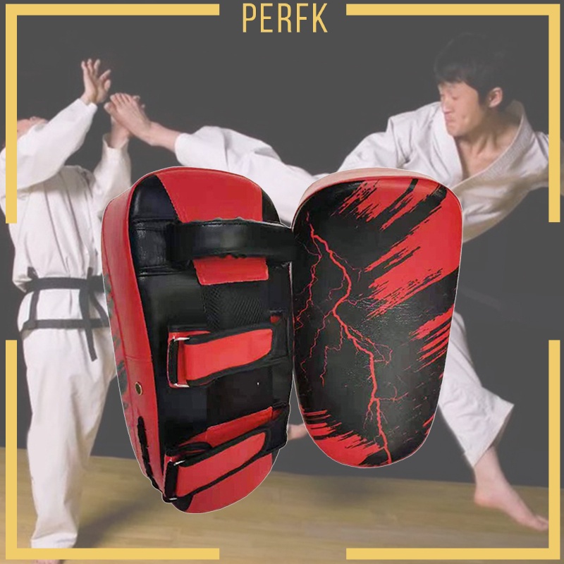 1PC Taekwondo Kick Pad PU Muay Thai Pads MMA Karate Kick Pads Kickboxing Training Pads Martial Arts Punching Pads Leather Strike Curved Kicking Shield 