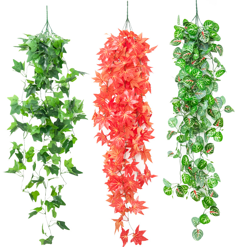Artificial Plants Wall Green Leaf Creeper Flower Vine/Simulation Red