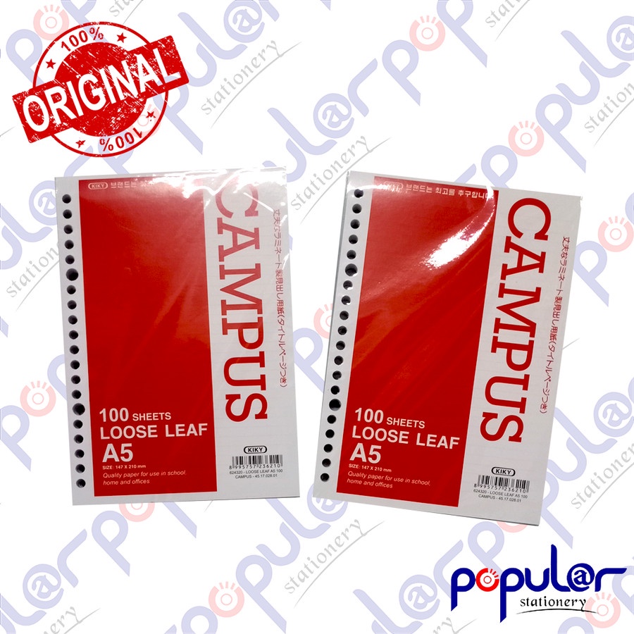 Kiky A5 Striped Loose Leaf Paper Binder Filling Paper (100 Sheets) Shopee Philippines