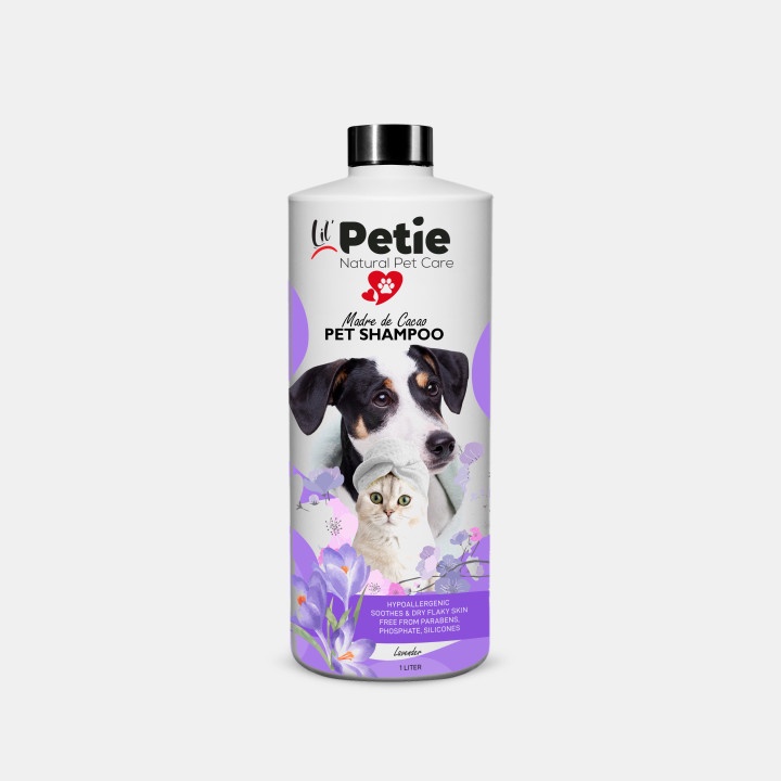 (Liter) Lil Petie Lavender Madre De Cacao Pet Shampoo with Aloe Vera Natural Organic