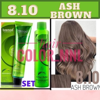 BREMOD 8.10 ASH BROWN HAIR COLOR SET WITH OXIDIZER (100ML) | Shopee ...