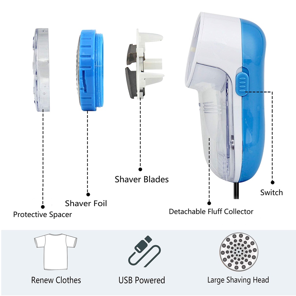 Electric Lint Remover USB Fluff Razor For Fabric Sweater Clothes Remove Fluff Pellets Cut Shakang - Image 7