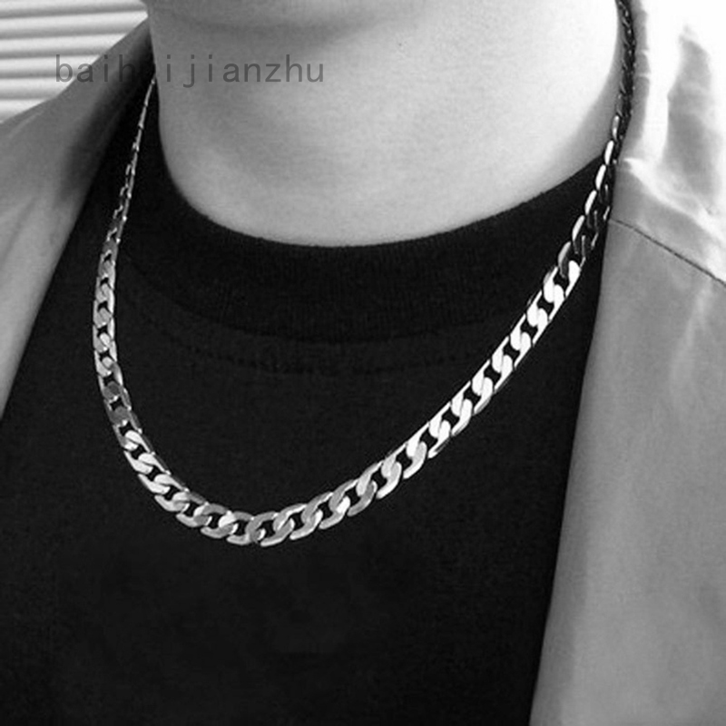 Baihuijianzhu Zaozhuang Hongbaby Ruyid Yingdaer Mens Necklace Chain Stainless Steel 50cm Silver Color Necklace For Men Jewelry Gift Width 6 7 10mm Shopee Philippines