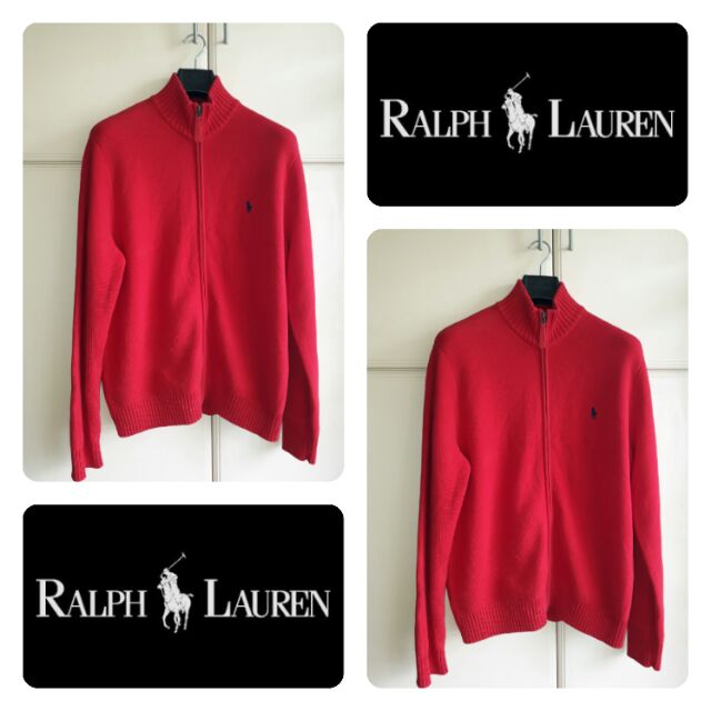 zip up red sweater