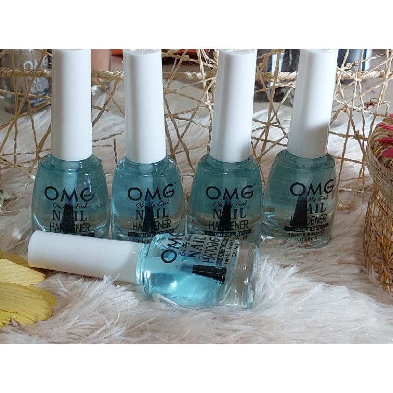 OMG nail HARDENER and Quickdry TOPCOAT AND BASECOAT 10ml Shopee