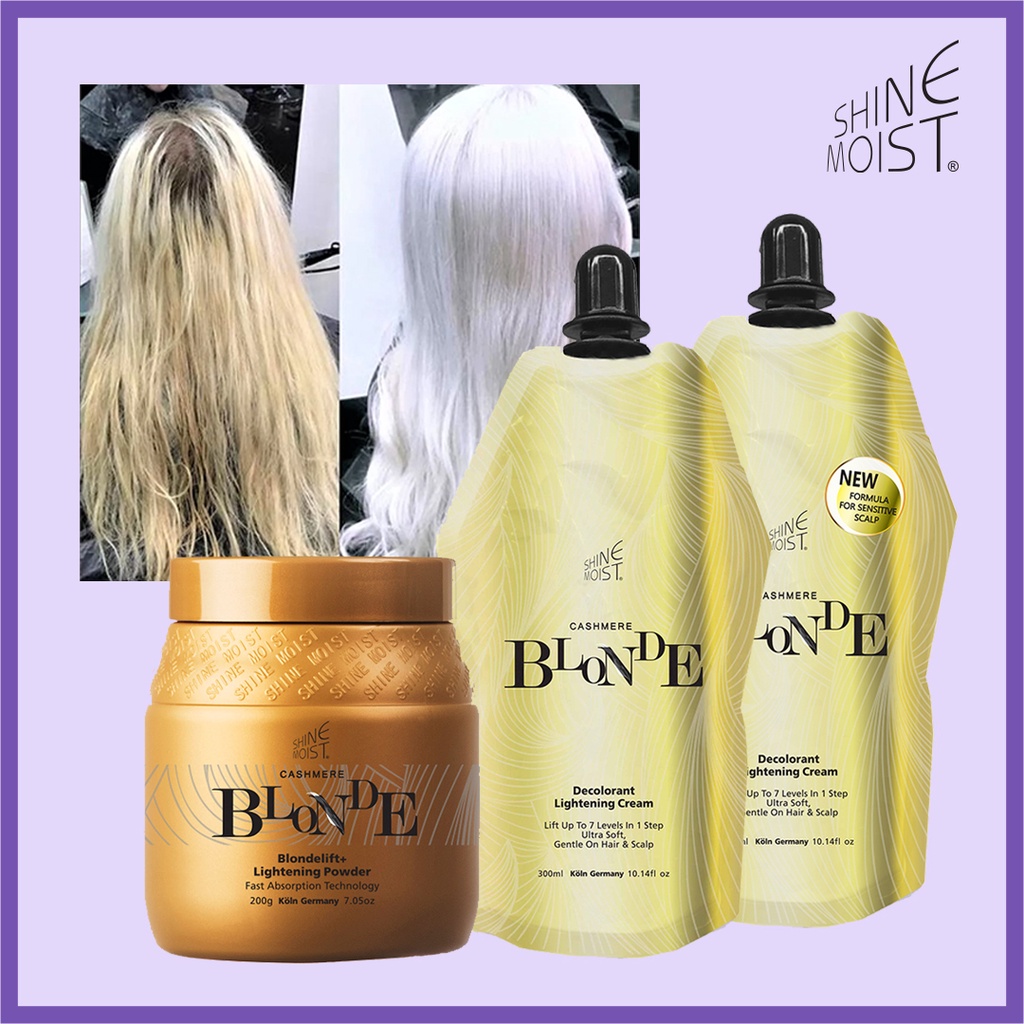 Shine Moist Cashmere Blonde Bleach Set for Virgin Hair (Developer Cream 9%  and Blondelift Powder) | Shopee Philippines