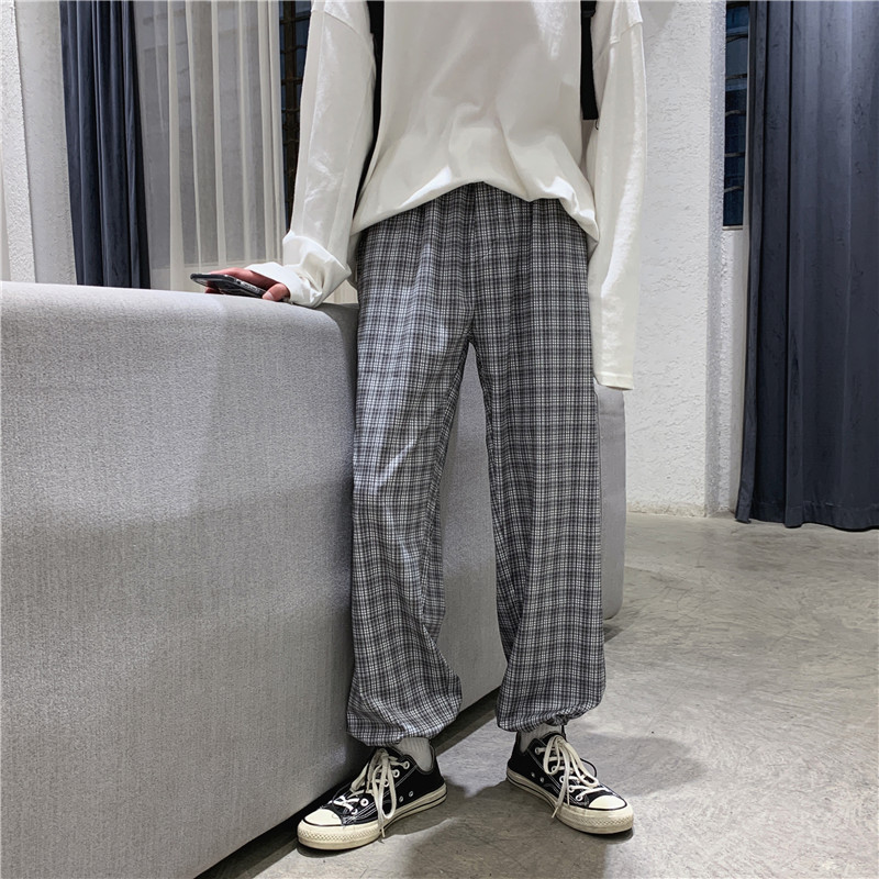 straight plaid pants