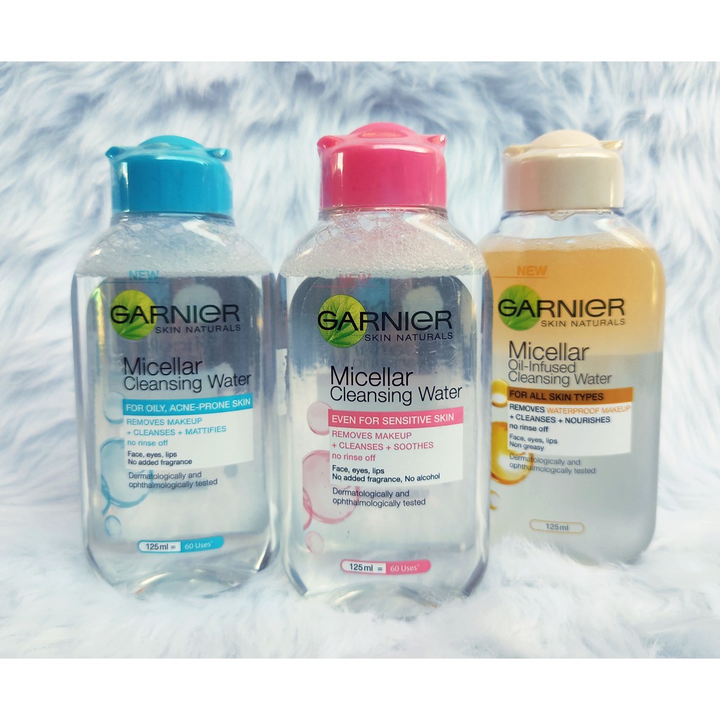blue micellar water garnier