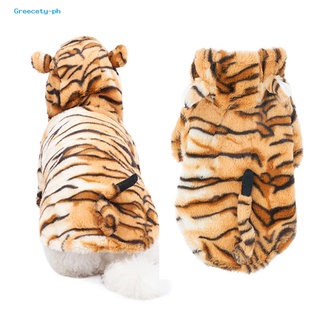 Greecety Puppy Clothes Funny Style New Year Tiger Cosplay Costume Warm Dog Hoodies Pet Clothes #2