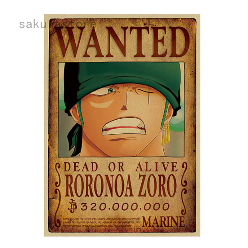 One Piece Wanted Posters Roronoa Zoro Posters New Decorative Wall Art Shopee Philippines