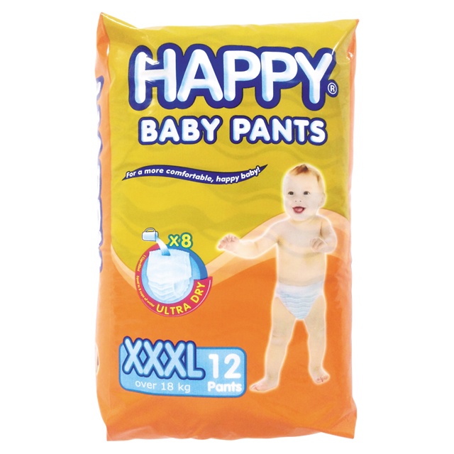 Happy Diaper Pants Xxxl 12 Pieces | Shopee Philippines