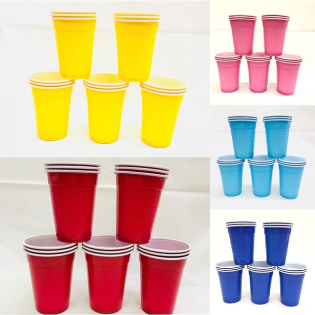 Colored plastic cups ( plastic) 50pcs/pack Shopee Philippines