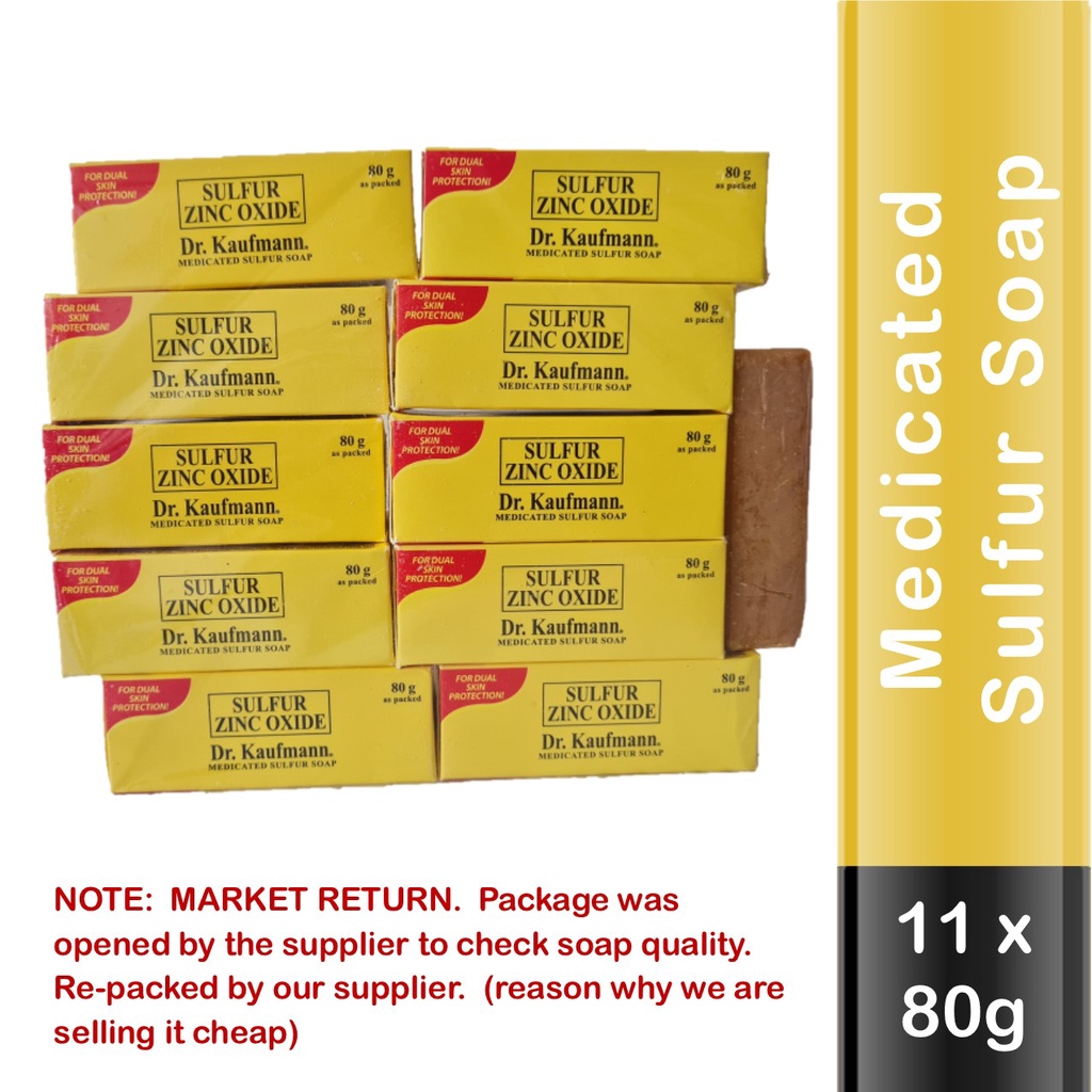 Set of 10Bars+1 Dr. Kaufmann Medicated Sulfur Soap 80g (Market Returns ...