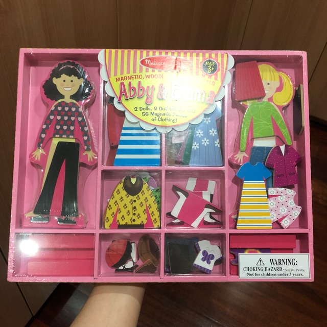 magnetic wooden dress up dolls