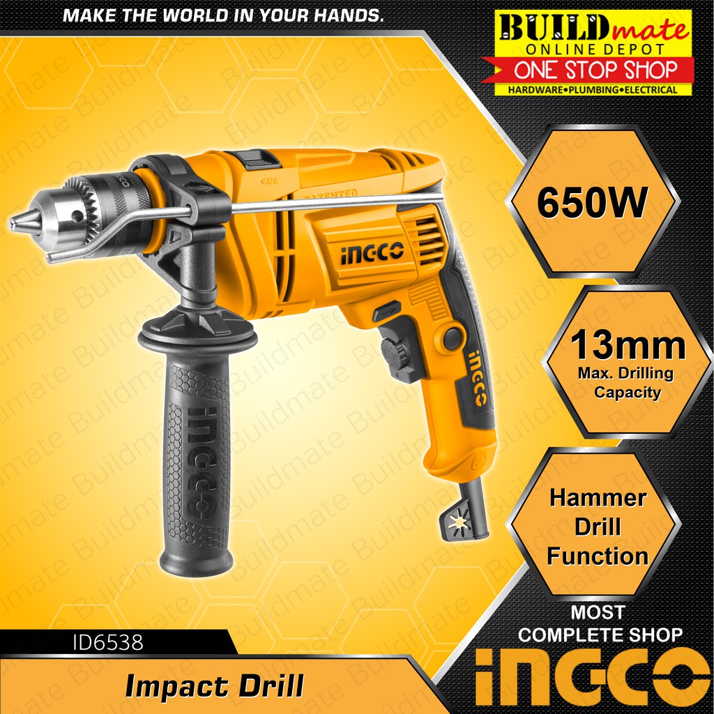 INGCO Impact Drill 650W ID6538 •BUILDMATE• | Shopee Philippines
