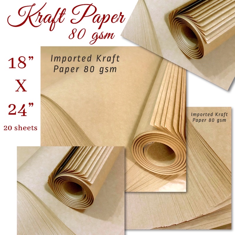 Fsi Kraft Paper 80gsm 24” X 18” X 20 Pieces Shopee Philippines 8416