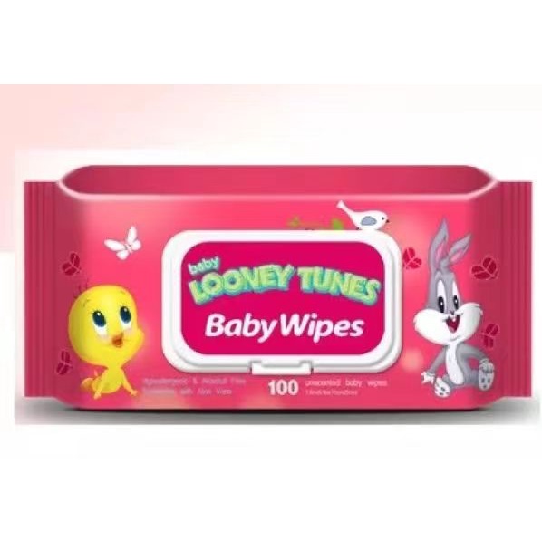 (100 SHEETS / PACK ) LOONEY Baby Wipes for Babies, Kids and Women Hygiene Personal Needs TISSUE