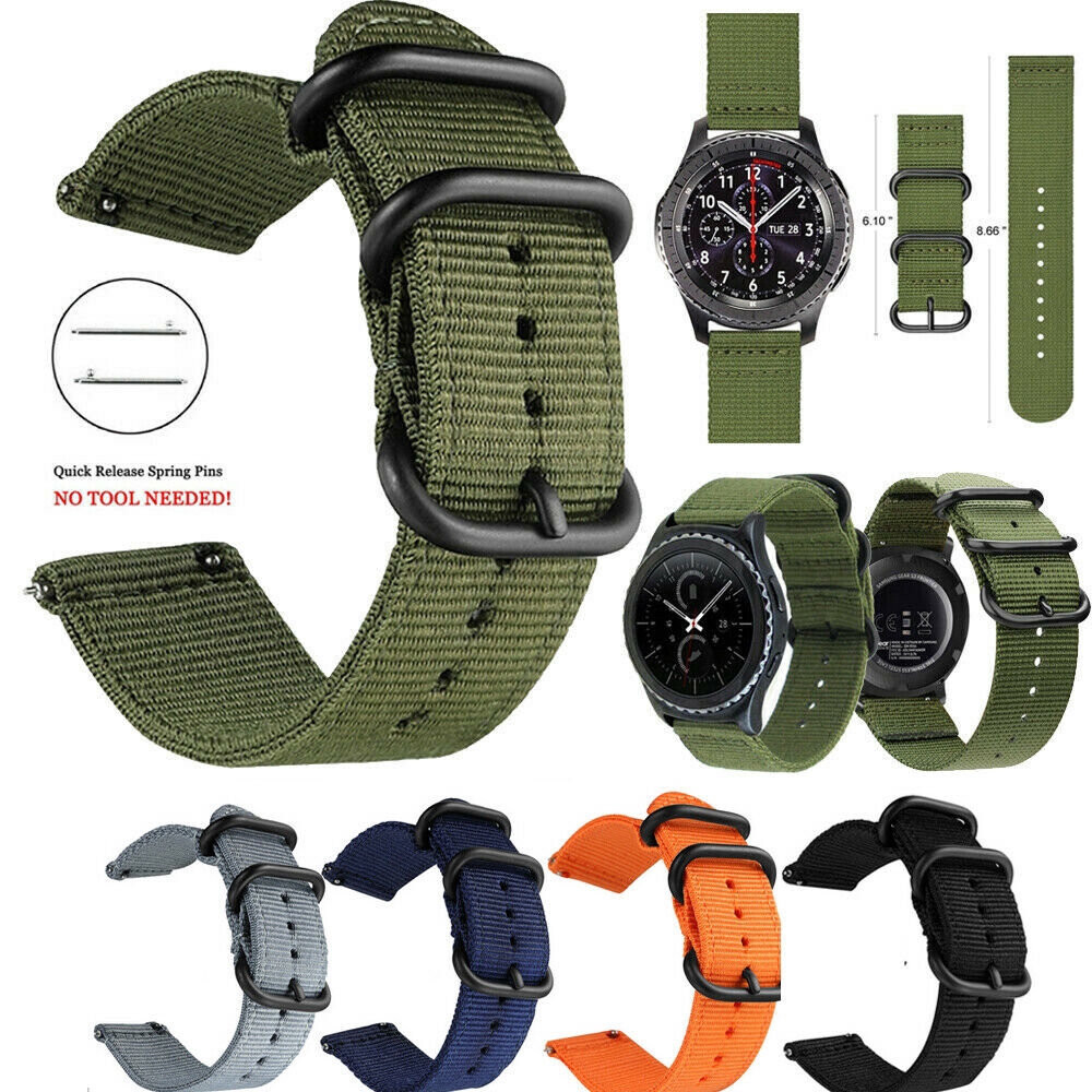 18mm 20mm 22mm Quick Release Woven Nylon Canvas Fabric Watch Band Strap