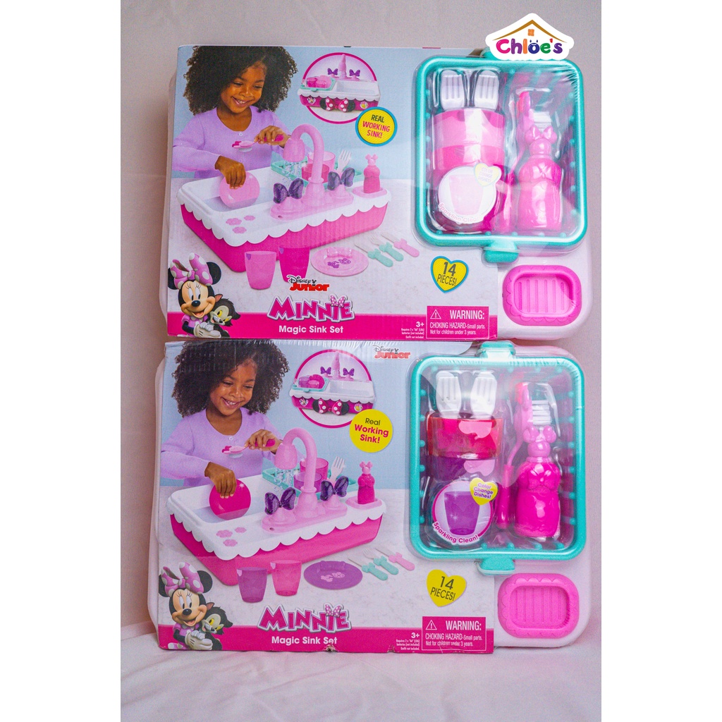 Minnie's Happy Helpers Magic Sink Set Pretend Play Working Sink Kids
