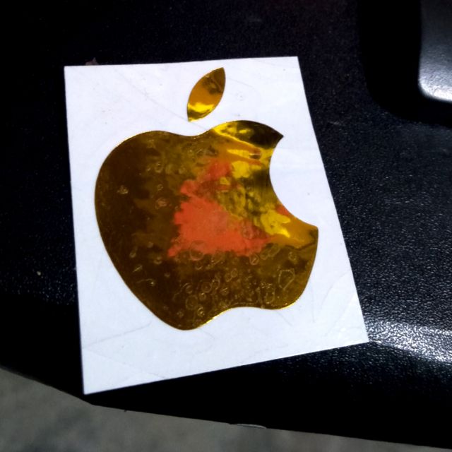 Motorcycle Gold Chrome Apple Logo Stickee Cut Out Shopee Philippines