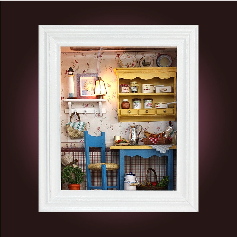 Download Diy Miniature Wooden Doll House 3d Photo Frame For Birthday Gift With Led Lights Shopee Philippines