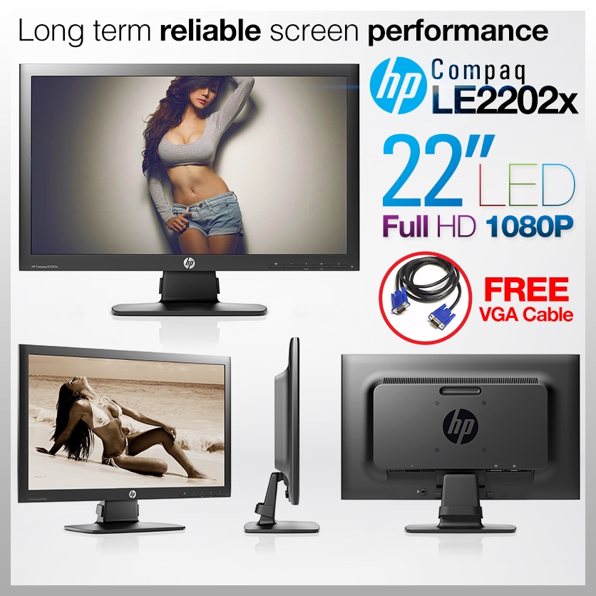 HP 22" Full HD LED Monitor HP Compaq LE2202x Shopee Philippines