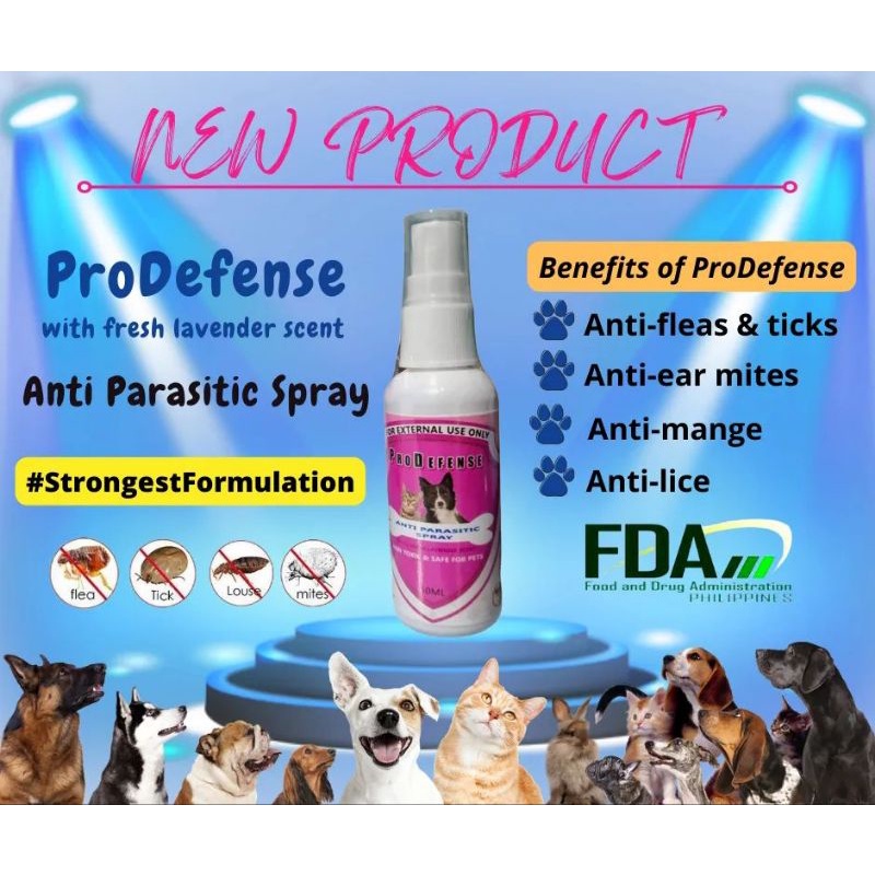 ProDefense Anti Parasistic Spray lavander scent FDA approved for your pets 50ml Shopee Philippines