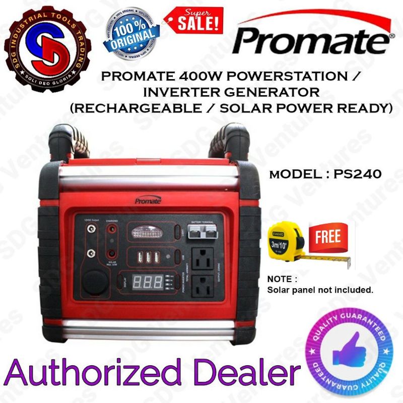 PROMATE 400W Rechargeable / Solar Compatible Powerstation / Inverter