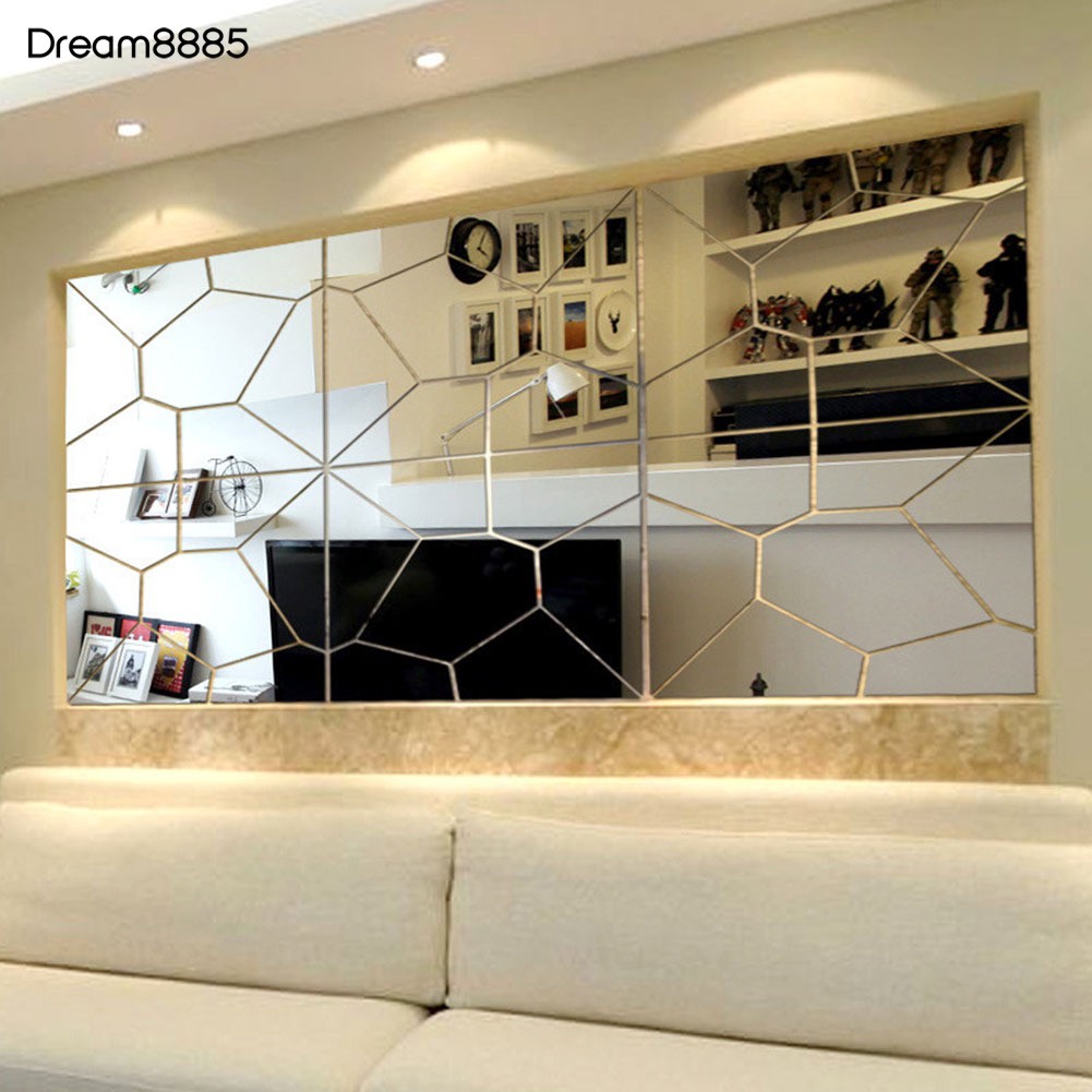 Dream8885 20x20cm 3D Mirror Effect Wall Living Room | Shopee Philippines