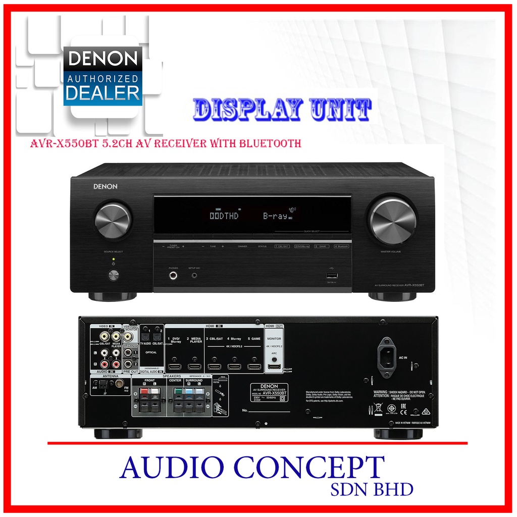 Denon Avr X550BT 5.2CH AV Receiver ( Display Unit )