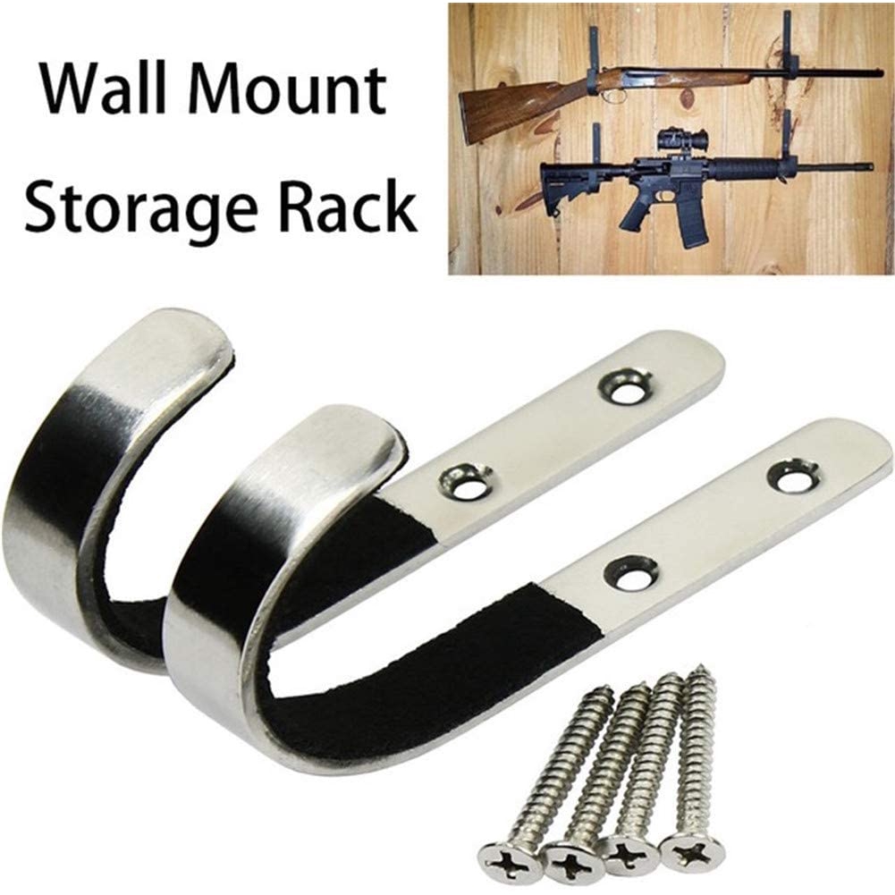 4pcs stainless steel wall mount rack storage rack j hook rifle rack set
