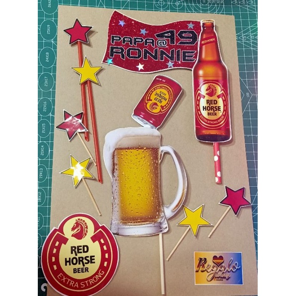 RED HORSE CAKE TOPPER RED HORSE CAKE TOPPER | Shopee Philippines