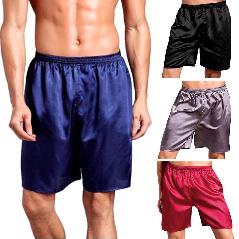 XL 3-Pack White Boxer Shorts Underwear Men Sleepwear Satin
