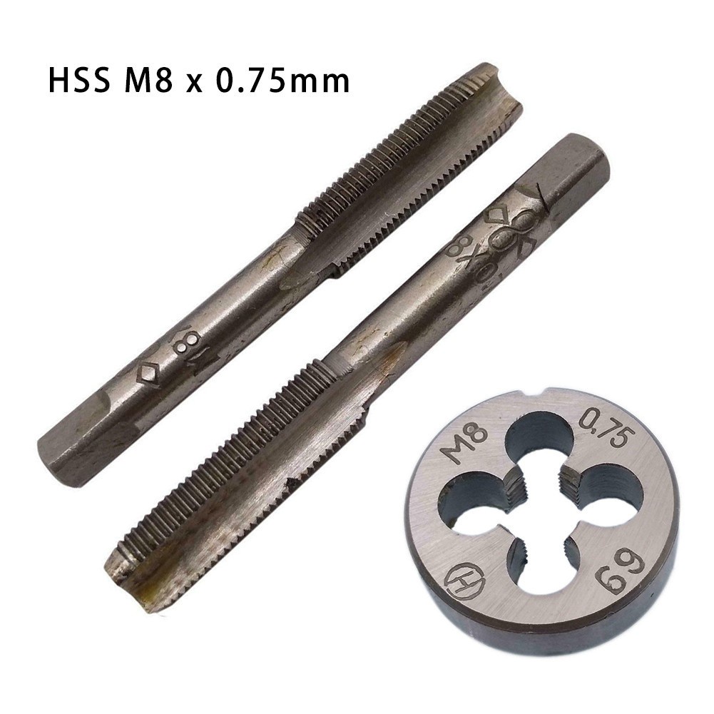 1set HSS M8 x 0.75mm Plug Left Hand Tap and Die Metric Threading Tool