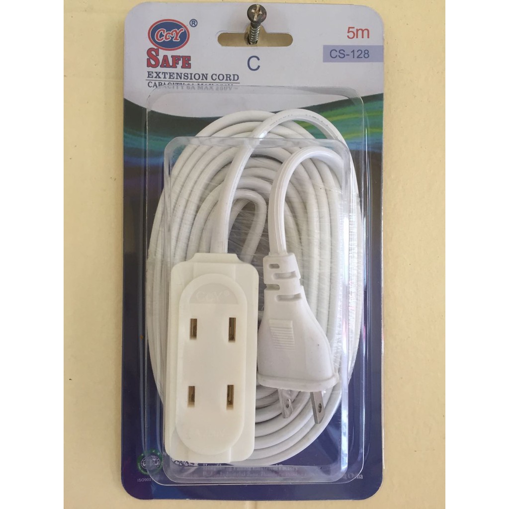 CcY CS128(C) Safe Extension Cord (White5 meters) Shopee Philippines