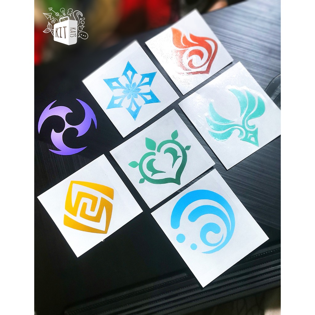 Genshin Impact elements vinyl sticker set | Shopee Philippines