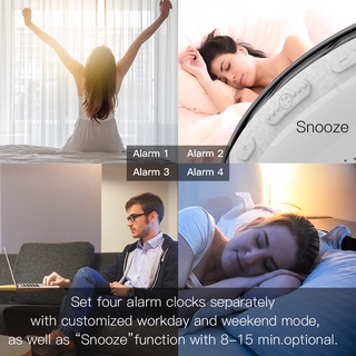 MOES WiFi Wake Up Smart Light Alarm Clock with 7 Colors Sunrise Sunset Simulation Tuya APP Control Works with Alexa Google Home #4