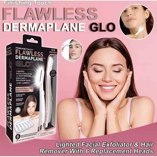 Flawless Dermaplane Glo Lighted Facial Dermaplaning and Hair Remover Tool Finishing Touch Exfoliator