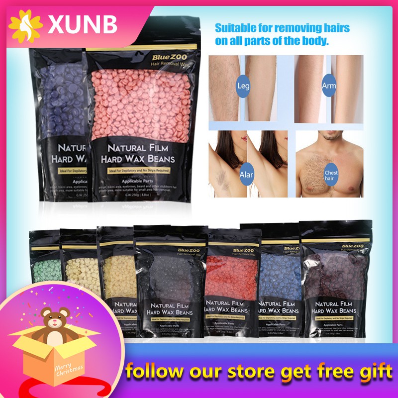 Blue Natural Film Beans Body Hair Wax 250g Hard Depilatory Hair
