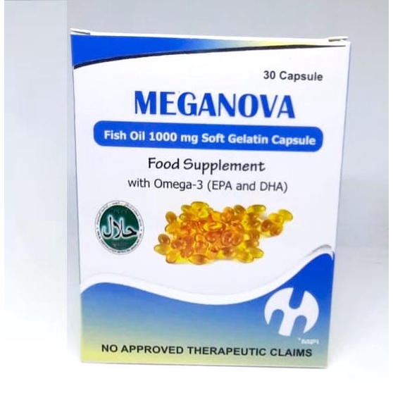 Meganova Omega 3 1000 mg Soft gel 30 Capsules Expiration Date 07
