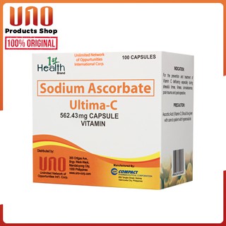UNO®️ Products Ultima C Sodium Ascorbate Vitamin C 100 Capsules/Box 562.43mg/Capsule