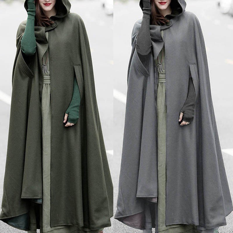 womens hooded cloak jacket