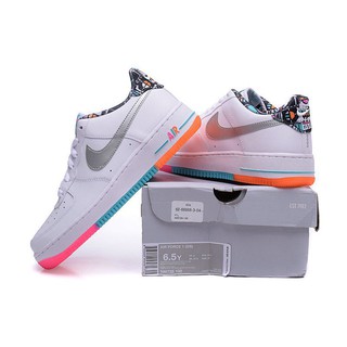 pink blue and orange air force ones