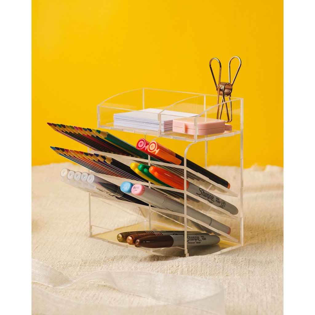 Acrylic Pen Holder (Slanted) Shopee Philippines