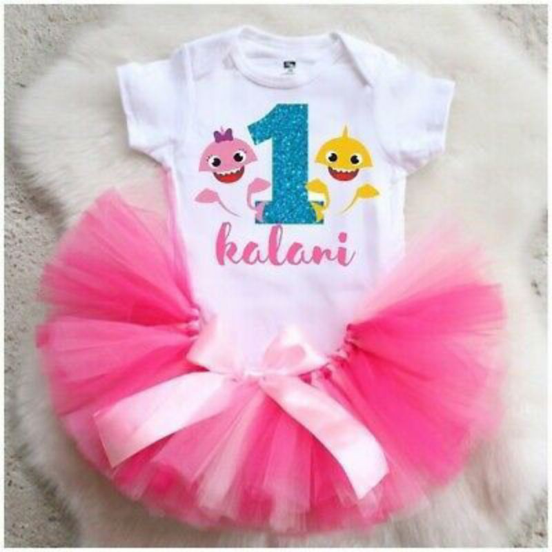 baby shark birthday outfit for girl