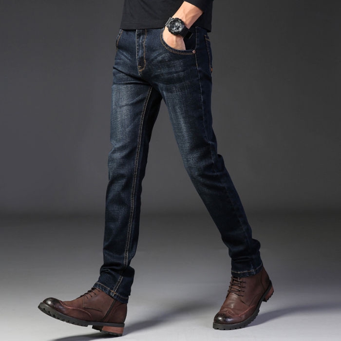 slim straight stretch jeans