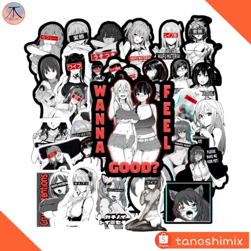 Waifu Hentai Laminated Waterproof Sticker 30pcs Shopee Philippines